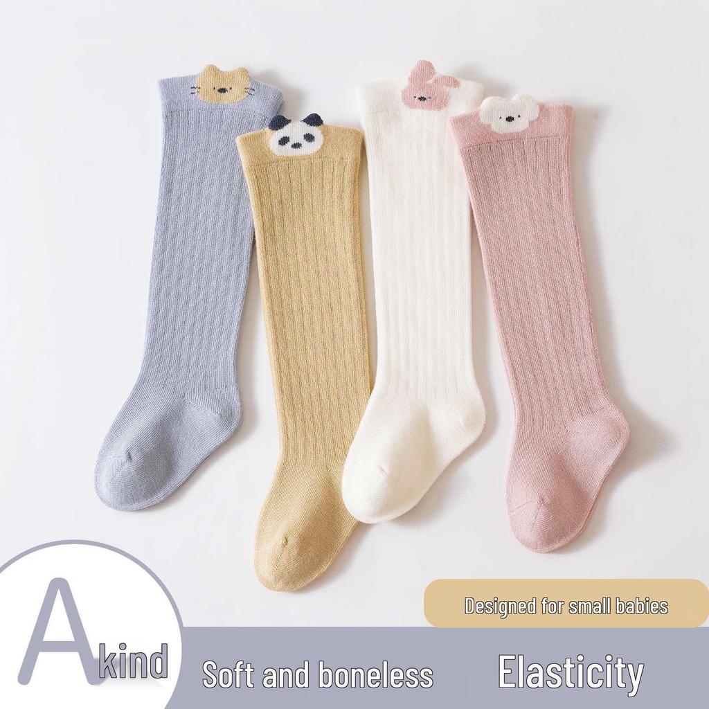 Newborn Non-Binding Knee-High Cotton Socks for Spring and Autumn