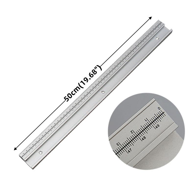 T-Track with Scale for Woodworking - Double Cut Profile Universal with Predrilled Mounting Holes Aluminum T-Slot - Router Track
