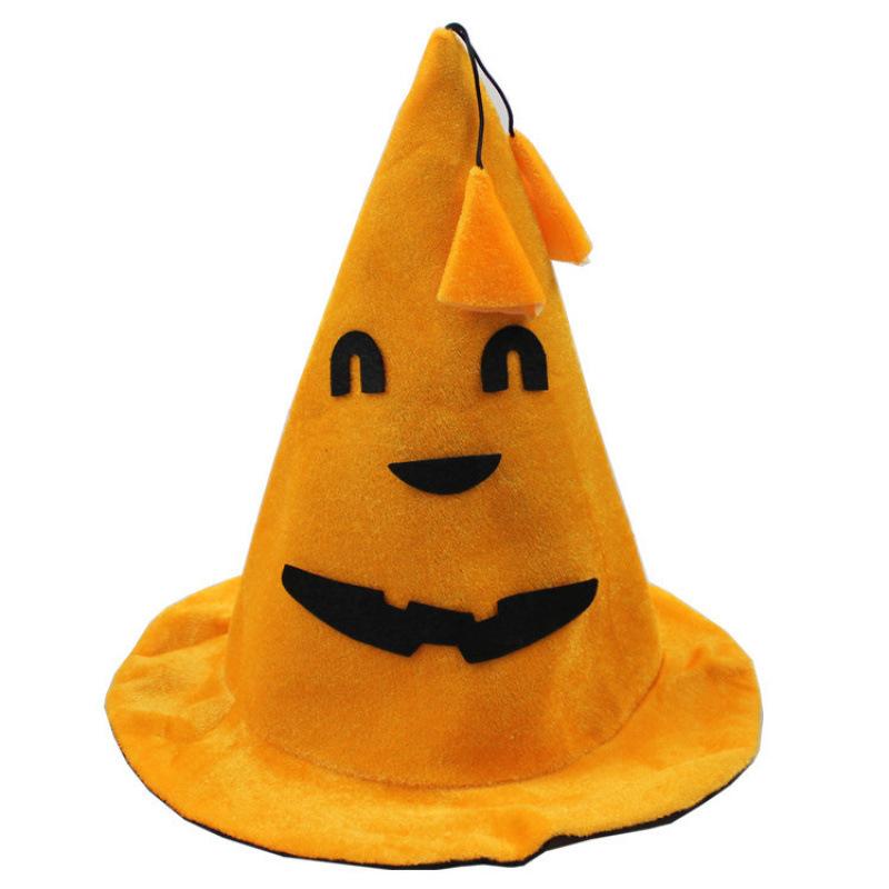 Halloween Witch Hat & Pumpkin Cap Set - Pointed & Round Style Costume Headwear for Ghost Festival Parties & Spooky Performances