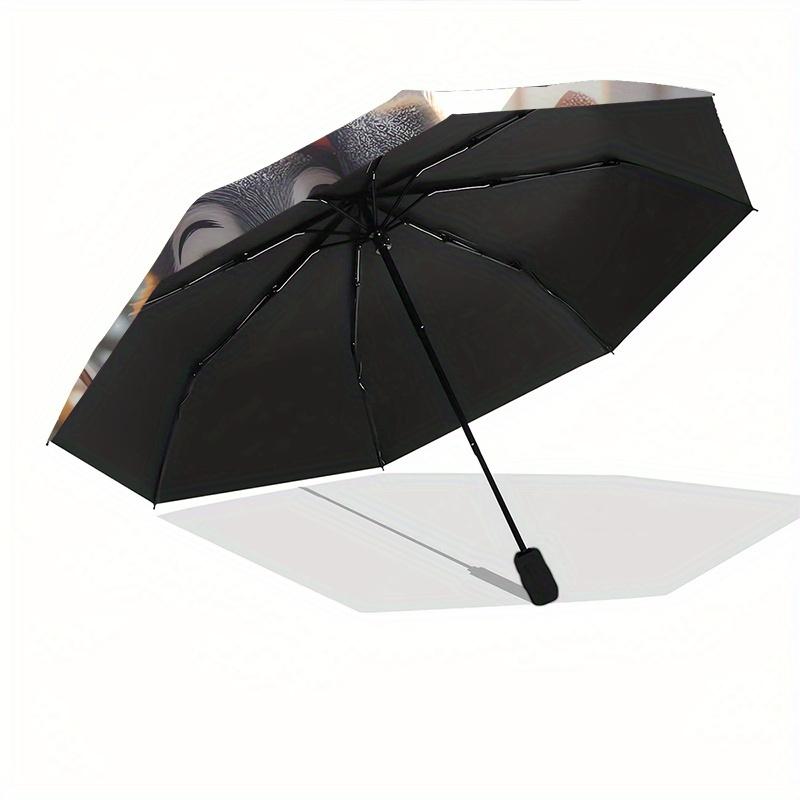 Lady and the Tramp Fully automatic themed umbrella 8 ribs durable iron frame, tri fold compact design, perfect as a gift, travel umbrella,