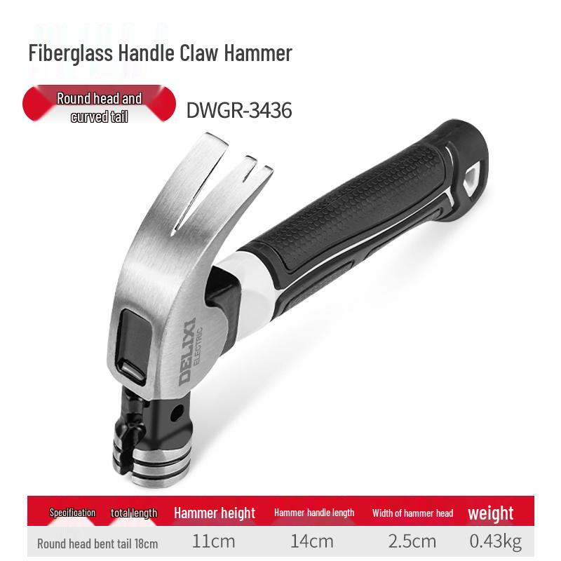 Delixi Multifunctional Carpenter Claw Hammer with Nail Puller