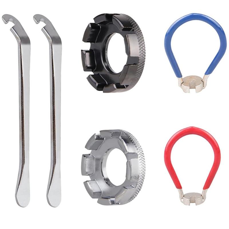 Bicycles Spoke Wrench Portable Bike Spoke Adjustment Tool Tire Lever Cycling Pocket Tool Bicycles Rims Truing Tool