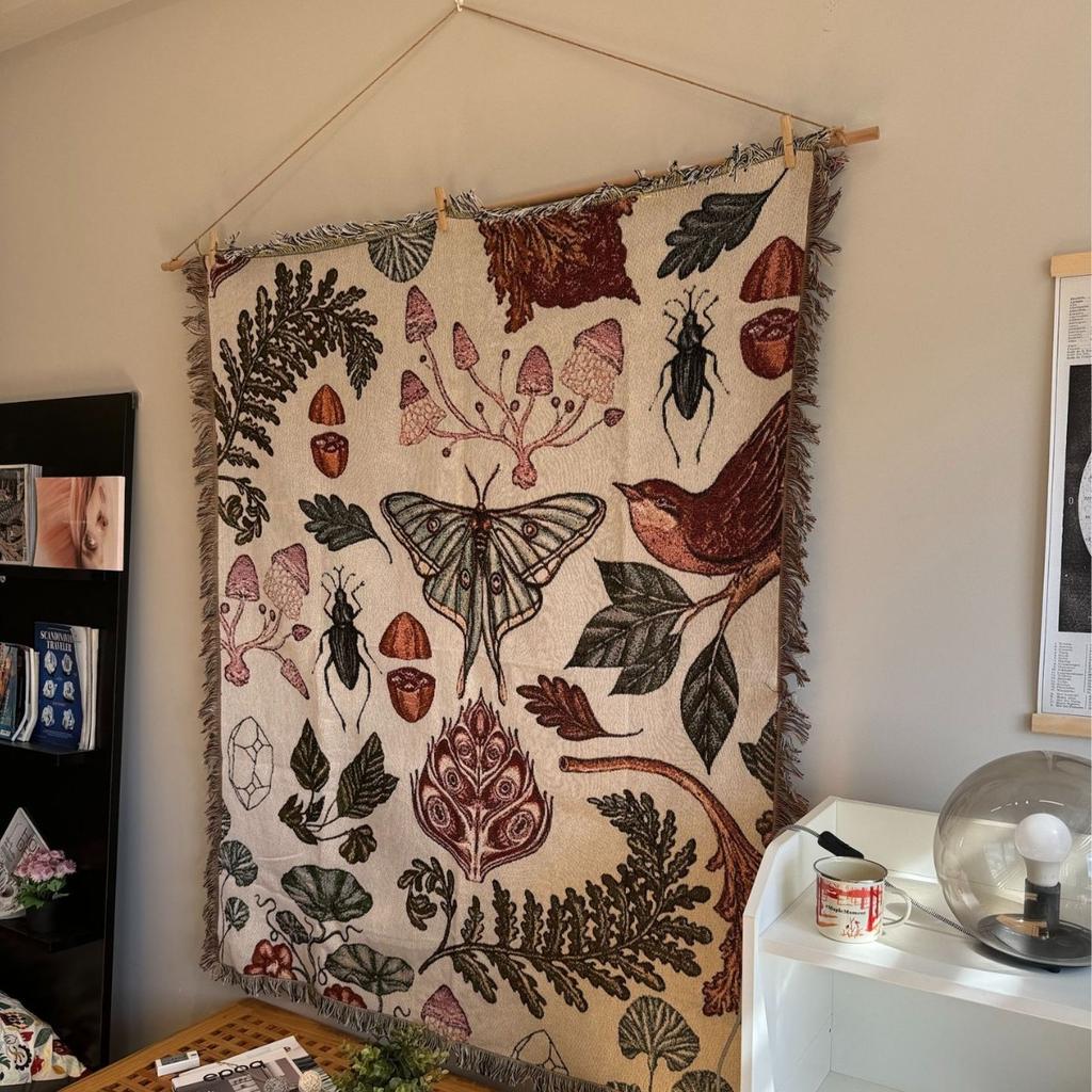 Abstract Design Blanket Woven Tapestry Wall Hanging with Fringe Edges Colorful Boho Chic Throw Blankets Decor for Sofa 130x160cm