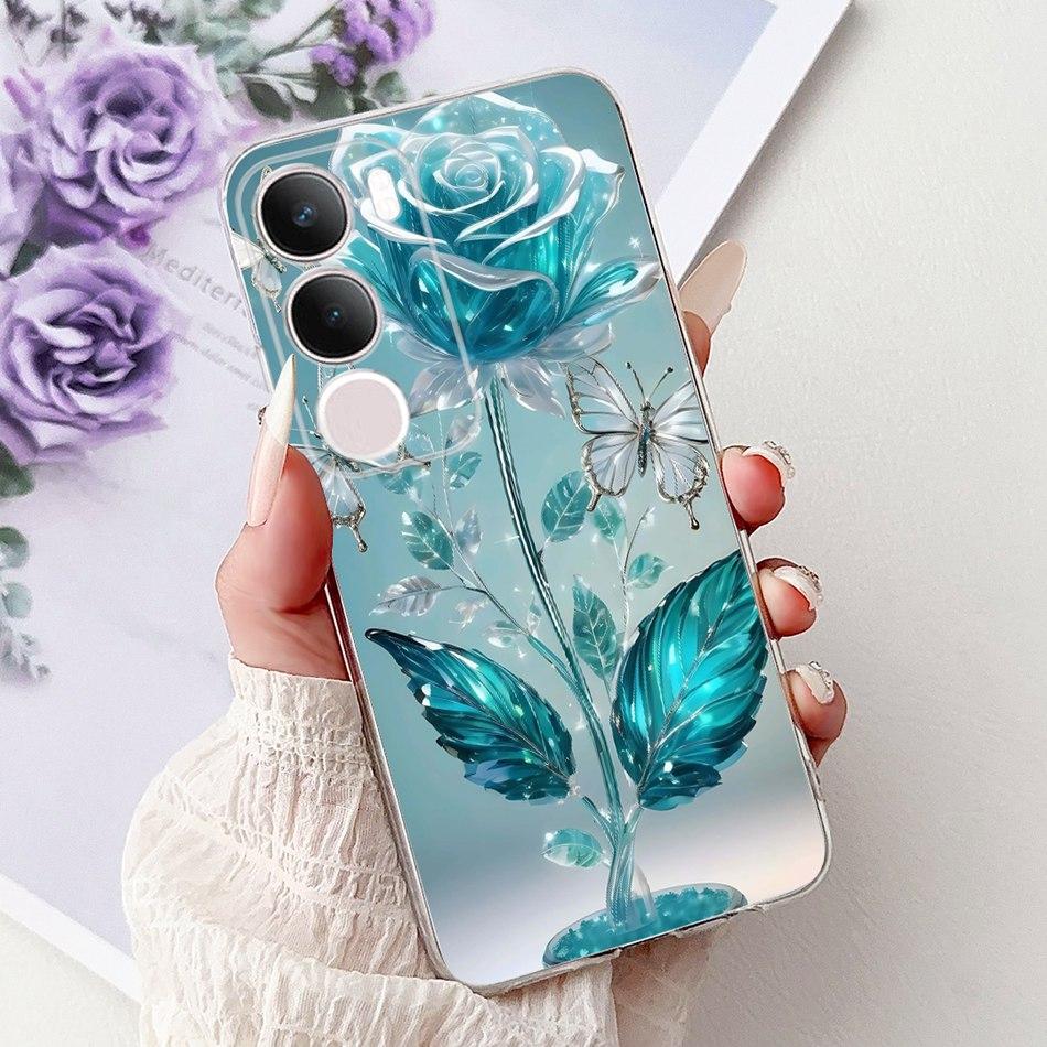 For Vivo Y19S V2419 Elegant Floral Butterfly Painting Phone Case For Vivo Y19s Y 19S 4G Soft Silicone TPU Cases
