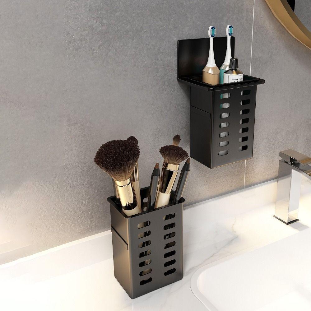 Plastic Toothbrush Storage Rack No Drill Chopsticks Cage Practical Wall Mounted Storage Box  Dorm