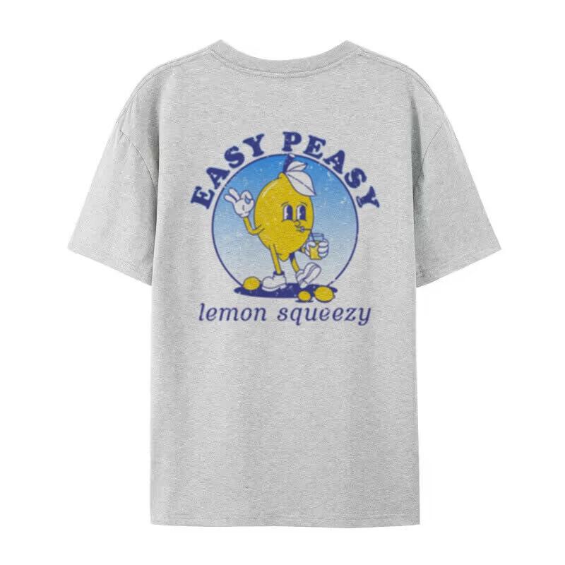 Easy Peasy Cartoon Lemon Printed TShirt Women Hippie Retro Funny T Shirt Summer Loose Cute Graphic Tees Unisex Vintage Clothes