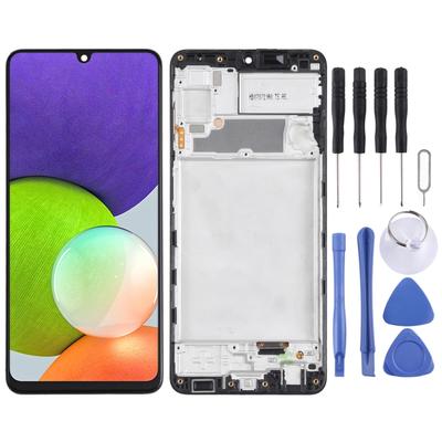 Incell LCD Screen for Samsung Galaxy A22 4G Digitizer Full Assembly with Frame (Black)