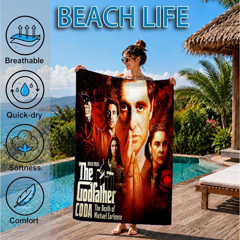 The God-father Beach Towel, Microfiber Beach Towel, Perfect For Pool, Beach, Travel, Home Decor Beach Party Fan Gifts
