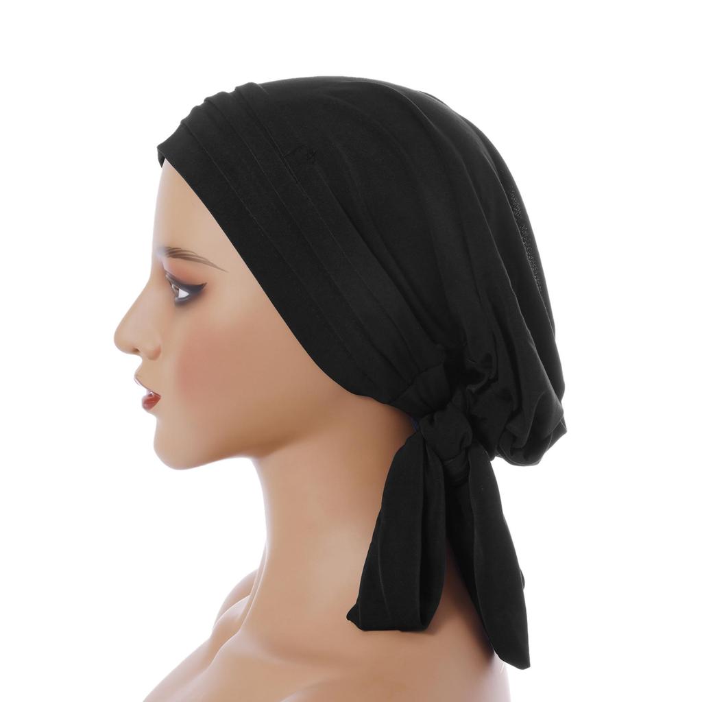 Women's Suede Solid Color Long-Tailed Beanie Hat for Autumn and Winter