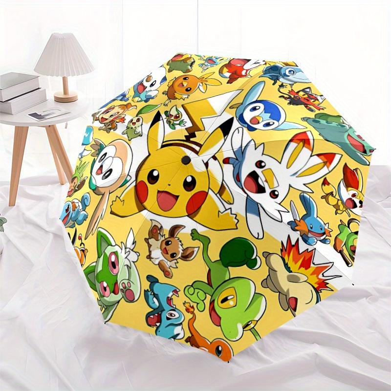Pokemon Pikachu Automatic Folding Umbrella, 8 Ribs for All-Season Use, Portable for Travel & Outdoor Activities a0819057