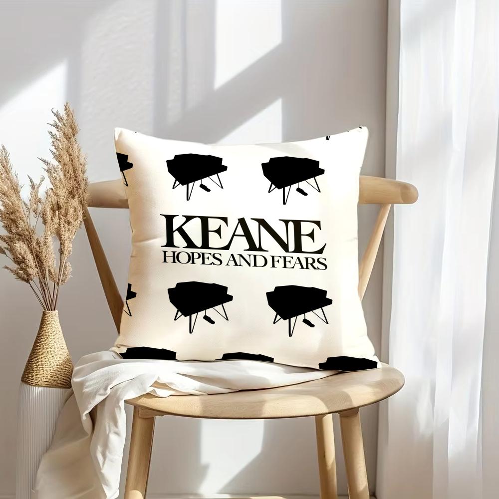 Band K-Keane Rock Cushion Cover Soft Plush Throw Pillow Cover | Double-Sided Decorative Cushion Case | Sofa Bedroom Home Decor