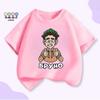 Unisex Kids Cartoon Print Cotton T-Shirt, Short Sleeve, Summer Trendy Top