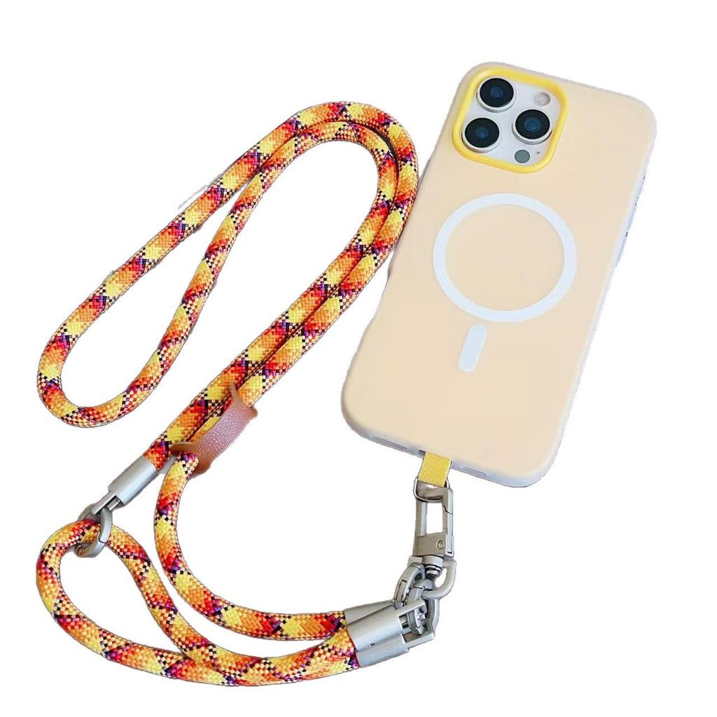 Dual-Function Anti-Lost Crossbody Phone Lanyard with Detachable Wrist Strap and Metal Buckle