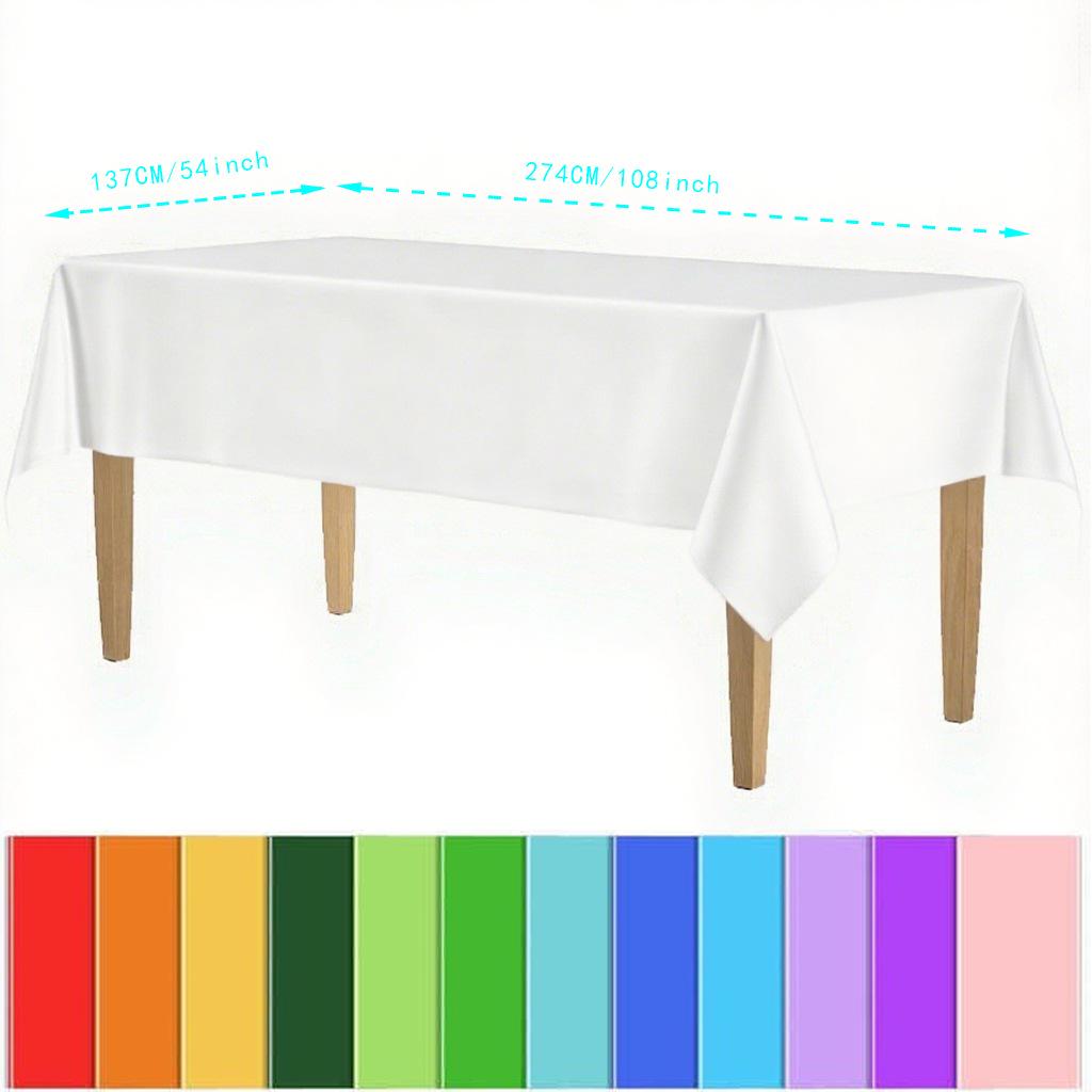 Disposable Waterproof Rectangular Solid Color Tablecloth for Parties