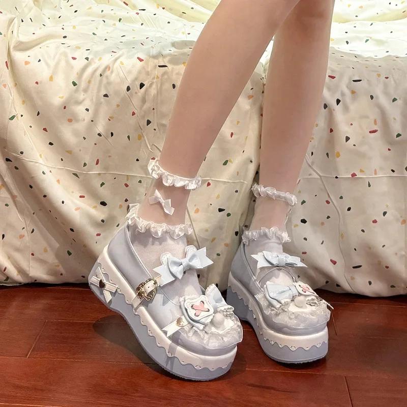 Cute Round Toe Thick Heel Mary Jane Single Shoes Japanese Style Women's Casual Footwear Soft Comfortable Jk Uniform Boots