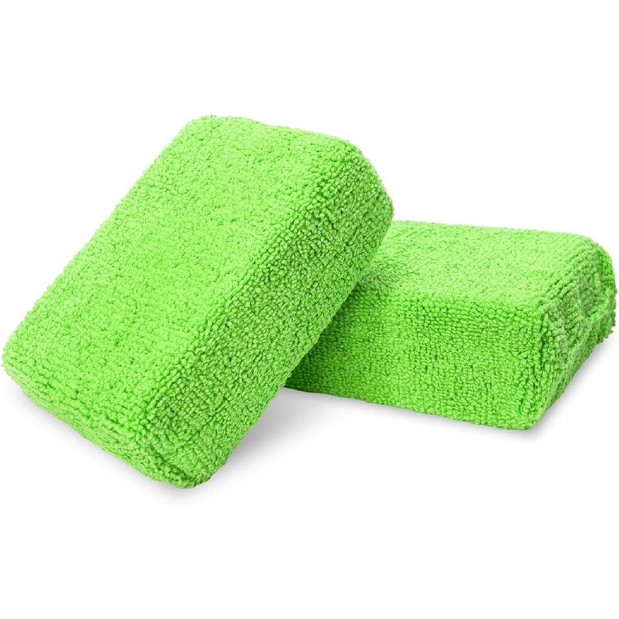 2 PCS Microfiber Applicator Pads, Scratch-Free Sponge Pads for Effortless Car Detailing Polishing, Ultra-Soft Buffing Sponges Cleaning Pad for Most