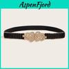 Ladies Metallic Waist Belt With Snap Button Closure For Dresses And Casual Wear