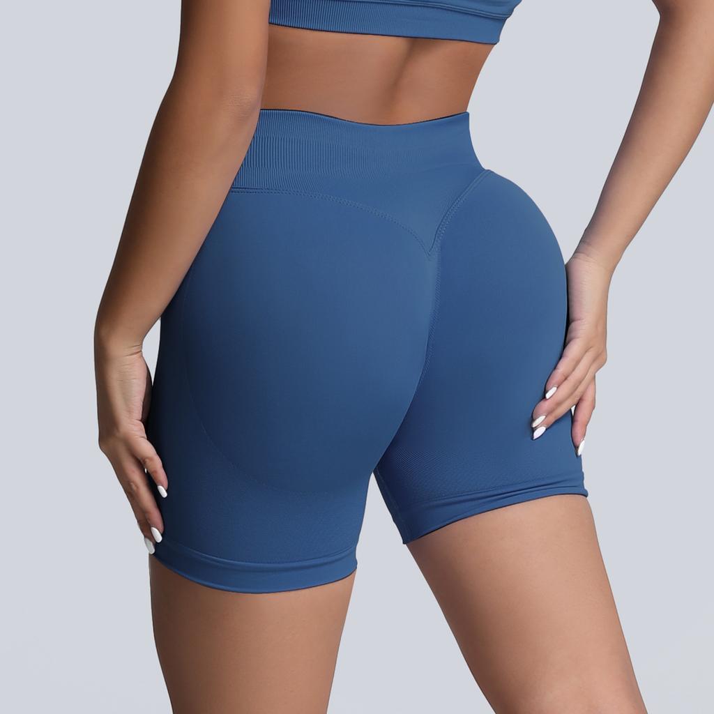 Seamless Matte High Waisted Yoga Shorts, Cinching And Lifting Hips, Tight Fitting Women'S Fitness Pants, Worn As Outerwear Running Shorts