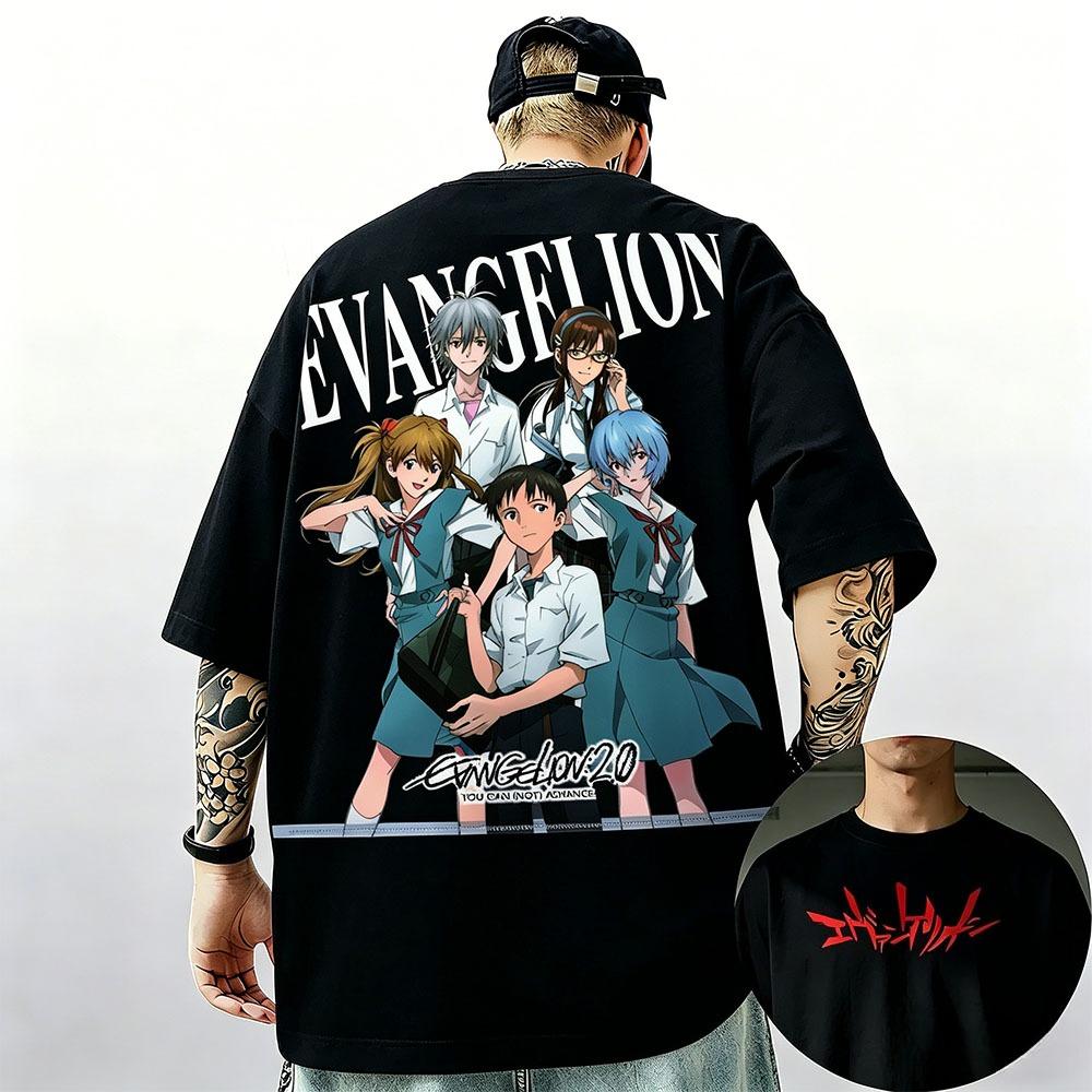 Neon Genesis Evangelion Ayanami Rei Asuka Classic Style Short Sleeve Tshirt Unisex Unisex 2026 Summer ParentChild Cotton Tee Tops