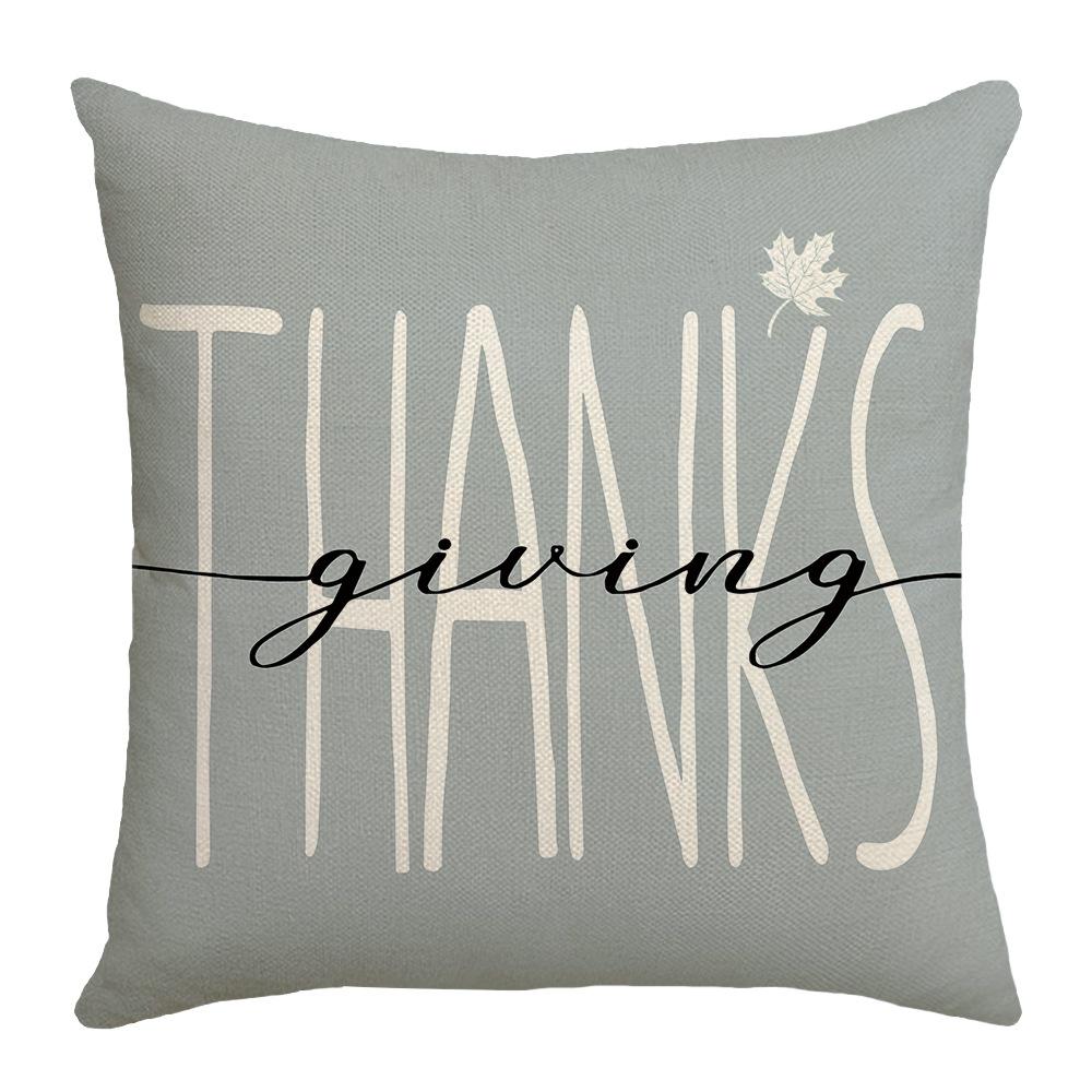 New Pumpkin Car Elements Thanksgiving Series Pillow Cases Festive Atmosphere Pillow Case Letter Print