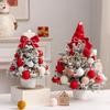 DIY Mini Christmas Tree PVC with Lights Flocking Desktop Decoration New