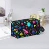 Retro 80er 90er Ikonen Geometrischer Druck Make-up Tasche Reise Kosmetiktasche Tragbare Kulturtasche Organizer Beutel mit Reißverschluss und Griff