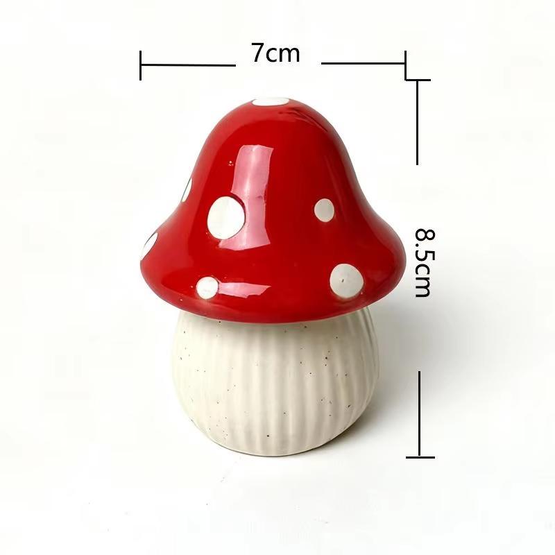Cartoon Mushroom Ceramic Storage Jars Home Desktop Toothpick Holder Cotton Swab Organizer Kitchen Bathroom Decoratives Container