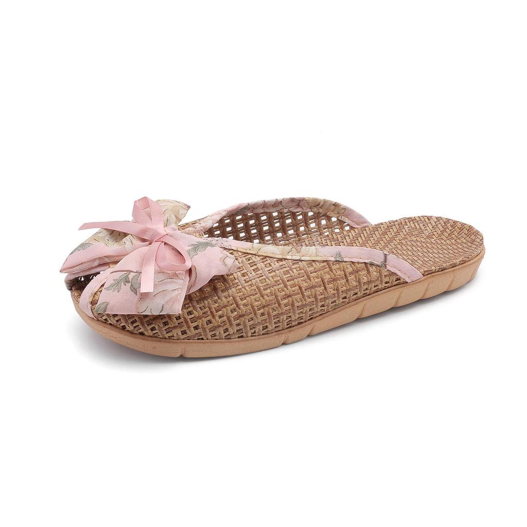 Korean Style Cute Woven Grass Slippers - Soft, Non-Slip, Silent Indoor Summer Footwear