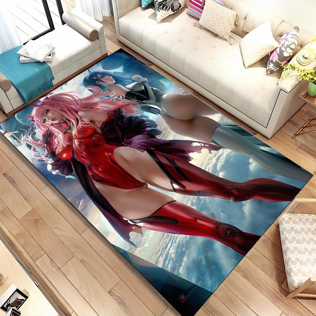 Sexy Girl Zero Two DARLING In FRANXX Area Rug,Carpet for Home Living Room Bedroom Sofa Doormat Decor,kid Non-slip Floor Mat Gift