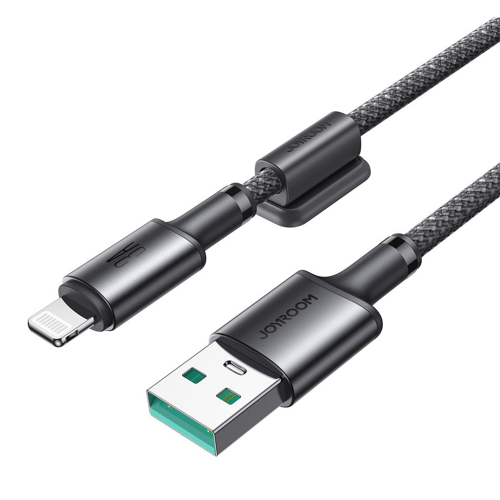 USB-A - iPhone Lightning cable with magnetic holder organizer 1.2m - gray