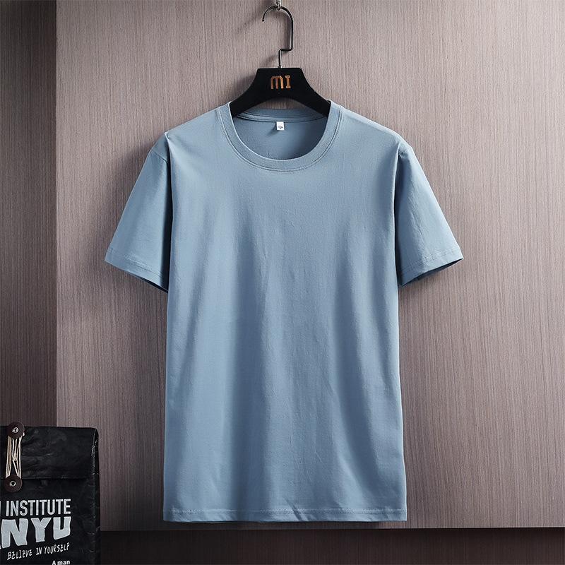 Uomo 's Manica Corta Girocollo Largo Estate Cotone 