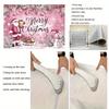 Flat banner 1 piece. Christmas-themed background fabric cute cartoon snow scene polyester materialZL
