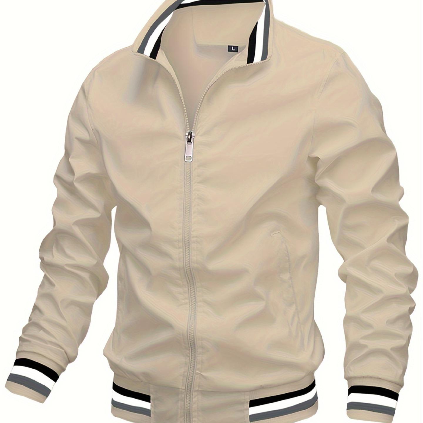 Hochwertige Freizeitjacke Herren Frühling und Herbst Sport Einfarbig Jacke Herren Größe M-5XL Gewicht 45kg-100kg M khaki