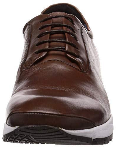 Hoop Didu Men's Dress Leather Sneakers (19330105) DBR, Size 26.5cm, 2E