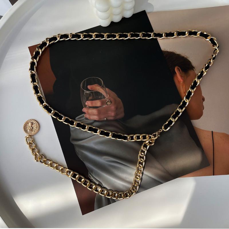 

Womens Unique Waist Chain Fashion Statement In Metal Design Perfect For Summer Dress Accents чёрный