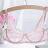 Sexy Lace Bra with Shoulder Strap Breathable Seamless Fit Hollow Out Bralette Push-up Bra Embroidery