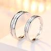 Kang Ou Adjustable Open Couple Rings: Simple, Stylish Heartbeat Design for Long-Distance Relationships - Perfect Valentine's Gift