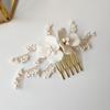 Diadema da Sposa Fiore in Argilla Ceramica Cristallo Perla Pettine per Capelli Spille Accessori Copricapo da Donna per Matrimonio Festa Idee Acconciature