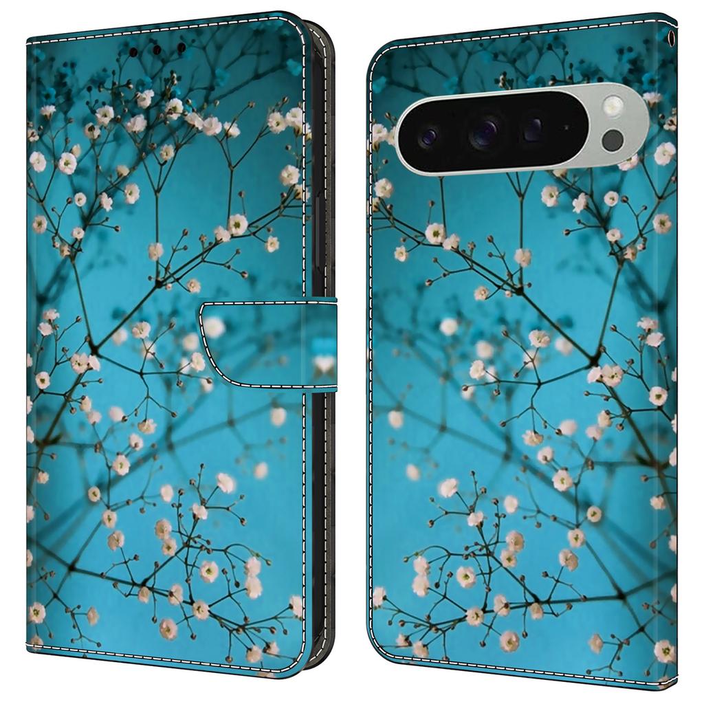 For Google Pixel 9 Pro XL Case Pattern Printed Protective Cover TPU+PU Leather Flip Phone Case