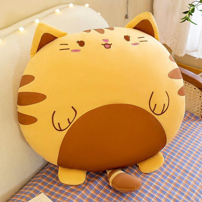 

Soft Cat Plush Pillow With Feather Filling For Lounge And Bed Comfort 43cm жовтий