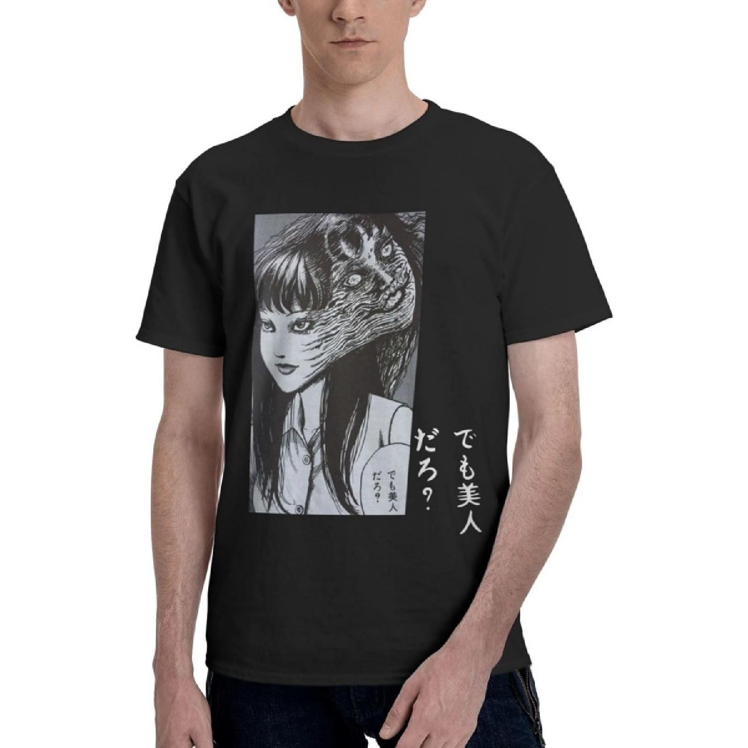 

MADABO for Tomie Junji Ito Unisex-Adult Crew Neck Short Sleeve Cotton T-Shirt Black XXXXXL різнокольоровий
