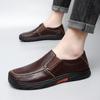Fashion New Handmade  Leather ShoesMen Loafers Soft Cow Leather Men Thick Sole Casual Shoes Male Footwear Black Brown Slip on