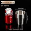 Korean Industrial Style 304 Stainless Steel Double-Walled Gold Beer Mug and Tea Cup