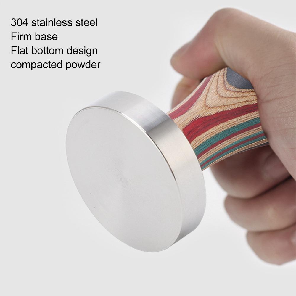 Wood Handle Espresso Tamper Flat Base Coffee Press Tool Professional Coffee Tamper Coffee Brewing