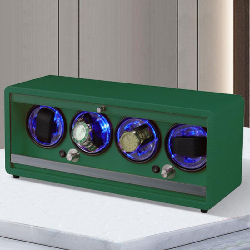 4 Slot Watch Winders Automatic Winding Watch Box Mechanical Wrist Watches Rotator Winding Device Leather Watches Winder