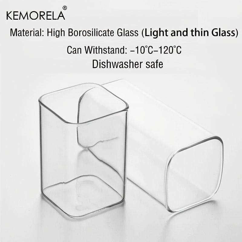 1 STÜCK 24 Buchstabenförmige Glastrinkbecher mit Deckel und Strohhalm Kaffeebecher 300ML Klarer quadratischer Trinkbecher für Kaffee Bier Milch