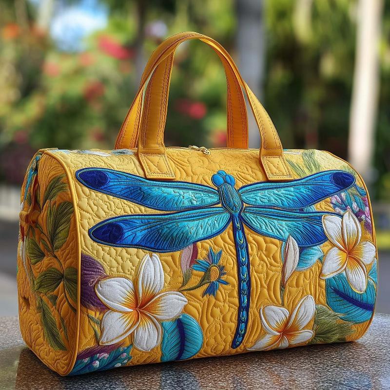 Borsa Duffel da Viaggio Grande Capacità Trapuntatura 3D Artigianato Stampa Fiore Farfalla Borse Tote Borsa Sportiva Palestra Per Campeggio all'Aperto
