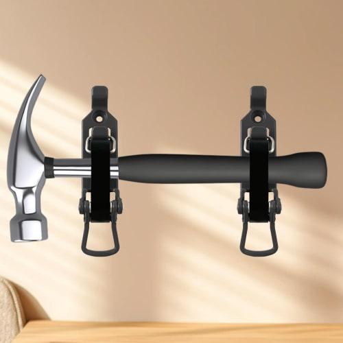 GUOOL 2x Shovel Mounts for Roof Racks, Shovel Holder Clamps, Wear-Resistant Quick Release with Screws, Strong Hammer Holder, Tool Organizer, Black