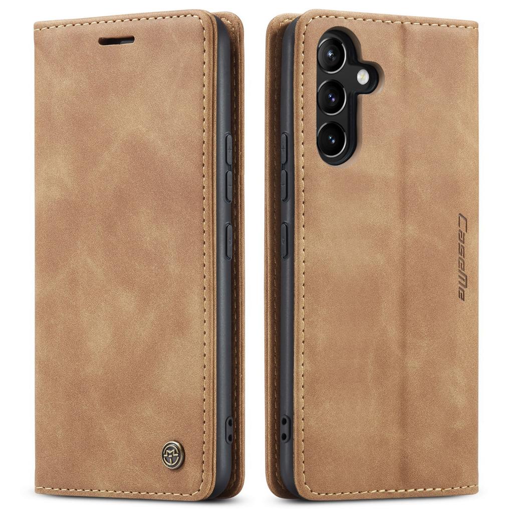 Suitable for Samsung A55 Phone Case, A25 Anti-drop Stand Leather Case, Galaxy A57 Retro Flip Cover Protective Case
