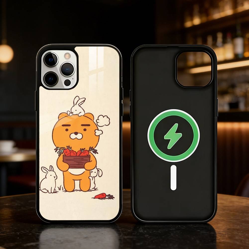 K-Kakao Friends Phone Case For iPhone 17 16 15 14 13 12 Pro Max Plus for Mirror Wireless Magnetic Cover